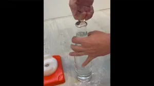 Botella de agua de vidrio con tapa extraíble