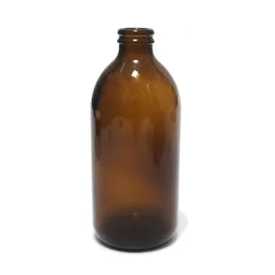 Botella de vidrio ámbar redonda para cerveza de 330ml