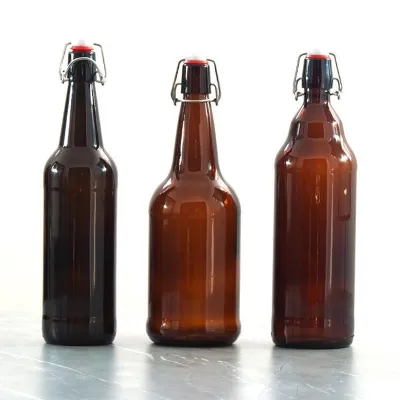 Botellas de vidrio ámbar para cerveza con cierre de balancín (330ml / 500ml / 1000ml)