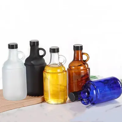 Botellas de cerveza de vidrio multicolor con asa (1000ml)