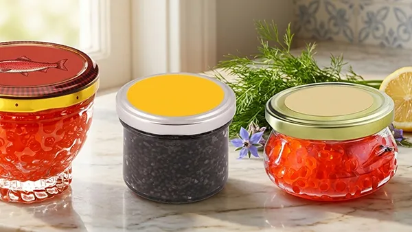 Frascos de vidrio para caviar