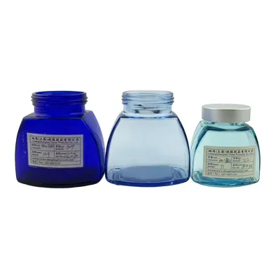 Frascos de café de vidrio azul  (50g / 100g / 200g)