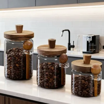 Frascos de café de vidrio de borosilicato resistentes al calor