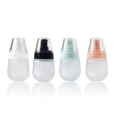 Frascos de vidrio para base de maquillaje con forma de huevo (30ml)
