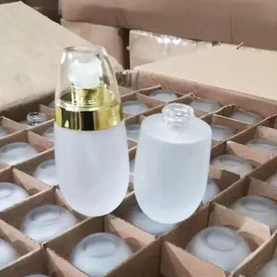 Frascos de vidrio para base de maquillaje con forma de huevo (30ml)