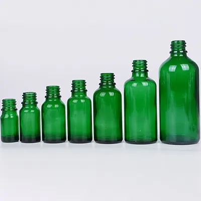 Frasco de aceite esencial de color verde
