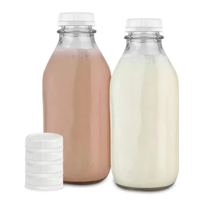 Botellas de leche cuadradas de vidrio (1000ml)