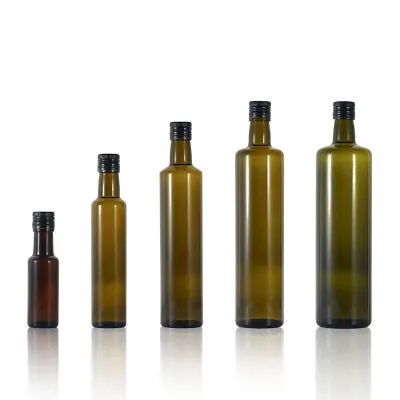 Botellas redondas de vidrio para aceite de oliva (100ml / 250ml / 500ml / 750ml / 1000ml)