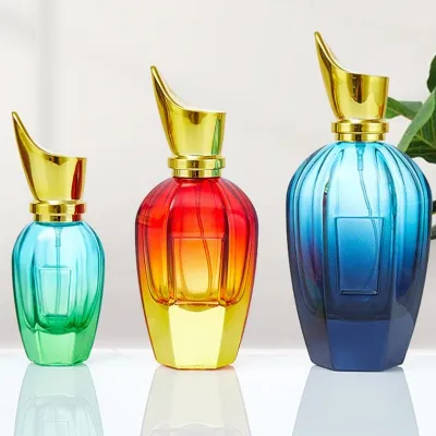 Botellas de perfume de vidrio redondos de fondo grueso, con cuello de crimpado de 15mm