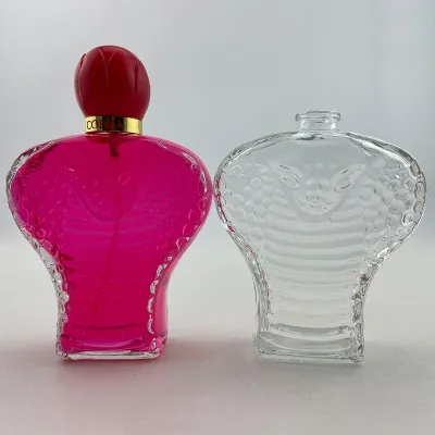 Botellas de vidrio en forma de flor de loto para perfumes y aceites esenciales