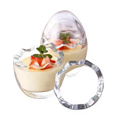 Frascos de vidrio con forma de huevo para pudín (100ml)