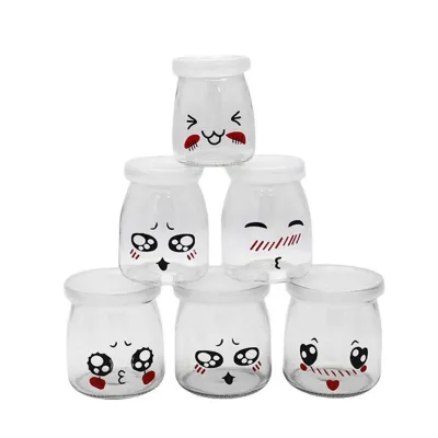 Frascos de vidrio decorados para pudín (100ml / 150ml / 200ml)