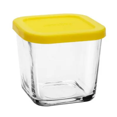 Frascos de vidrio cuadrados para pudín con tapa de plástico (150ml)