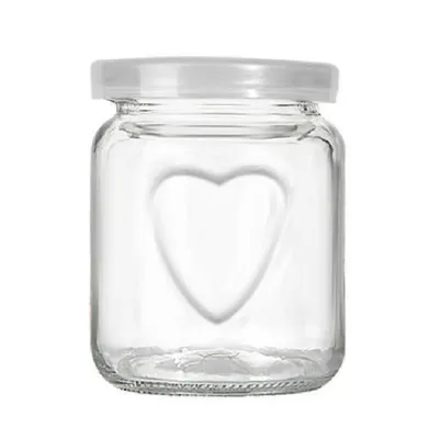 Frasos de vidrio para pudín con relieve de corazones (100ml / 150ml / 250ml)