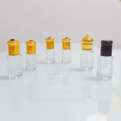 Botellas de vidrio con aplicador de bola para perfume, en tamaños de 3ml, 6ml, 9ml y 12ml, con tapas de rosca