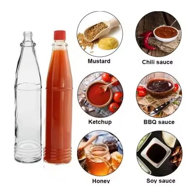 Estilos de botellas de vidrio para salsas disponibles