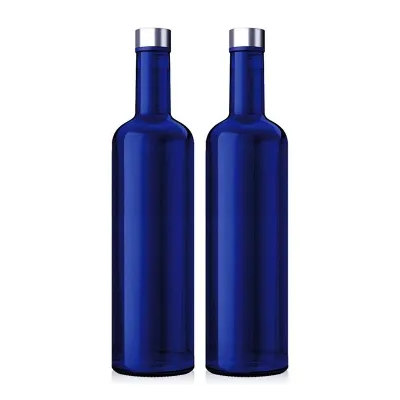 Botellas de vidrio azul para bebidas espirituosas (750ml)