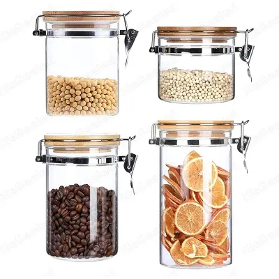 Frascos de vidrio para almacenamiento y frascos de boca ancha