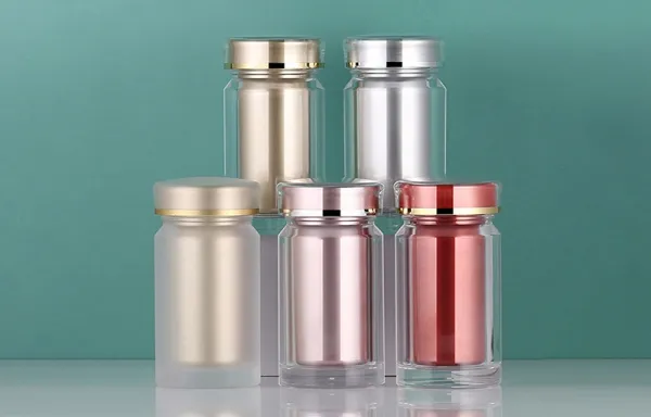 Botellas de vidrio para suplementos de salud (Frascos de boca ancha)