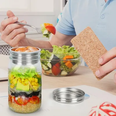 Vasos divisores para frascos mason, ideales para ensaladas, salsas y aperitivos